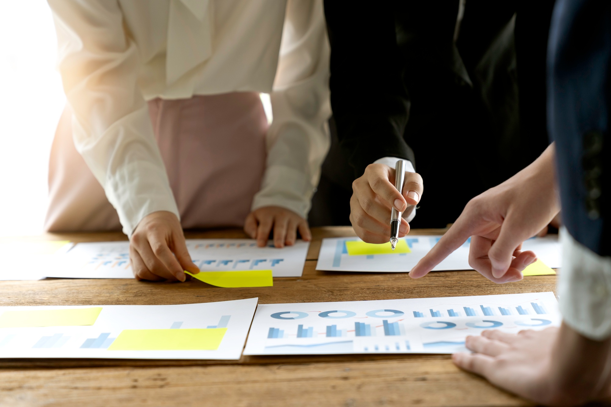 Business team discussing meetings and briefing strategies. business strategies for profitable econom