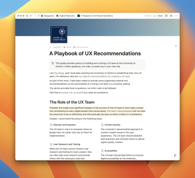 A playbook containing your strategies, policies, principles, and standard operating procedures.