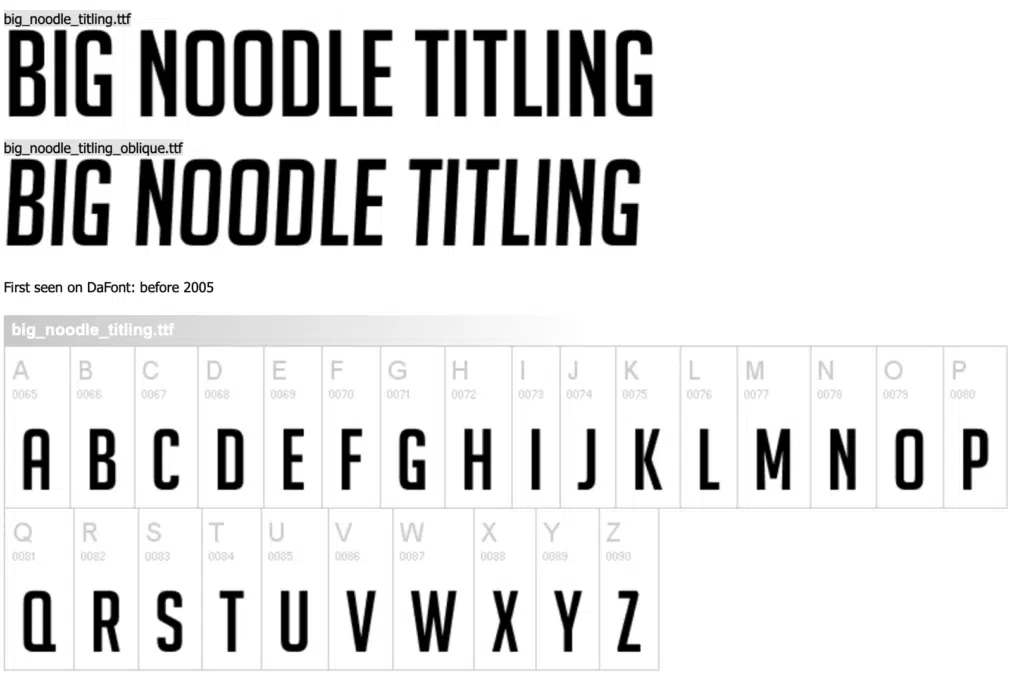 Big Noodle Titling