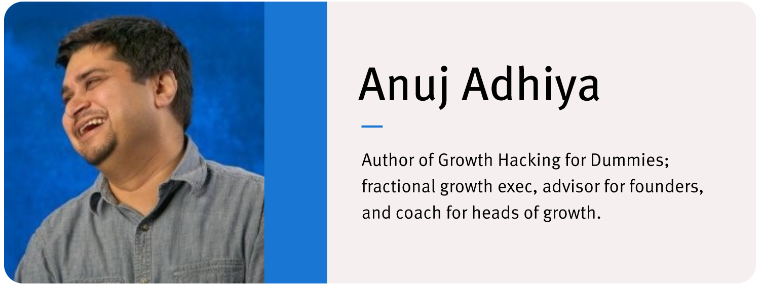 Headshot of Anuj Adhiya. Text reads: