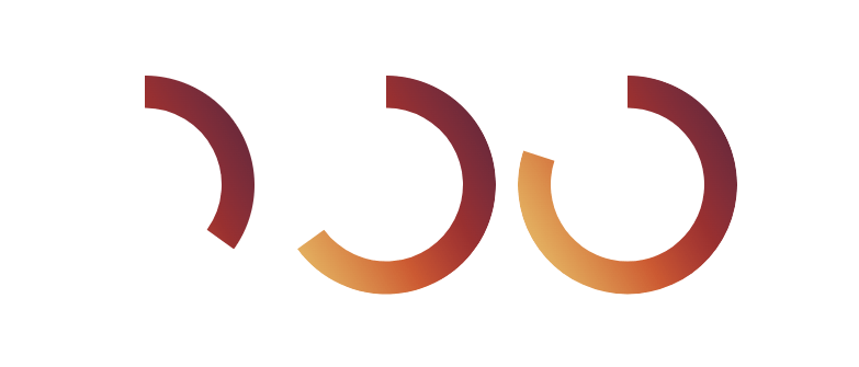 A series of three circular rings at various lengths.