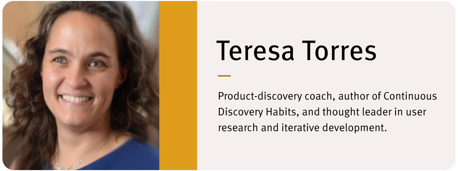 Headshot of Teresa Torres. Text reads: