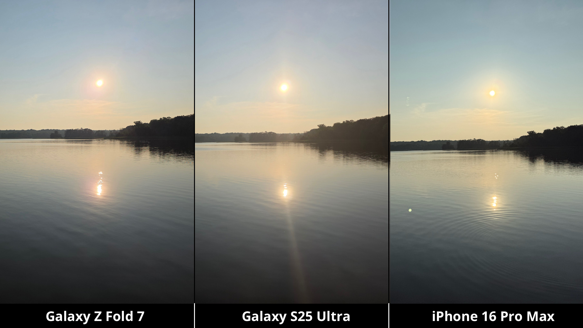 Samsung Galaxy Z Fold 7 vs. Galaxy S25 Ultra vs. iPhone 16 Pro Max Camera Comparison
