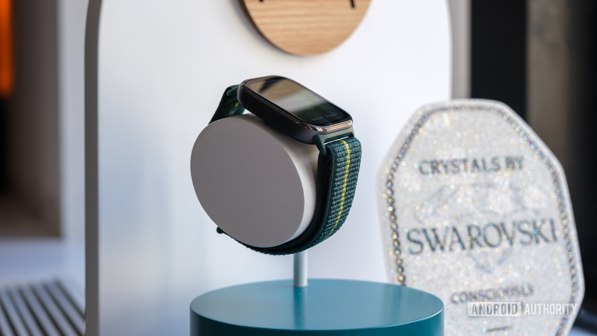 Motorola Moto Watch Fit on stand Motorola Moto Watch Fit on stand