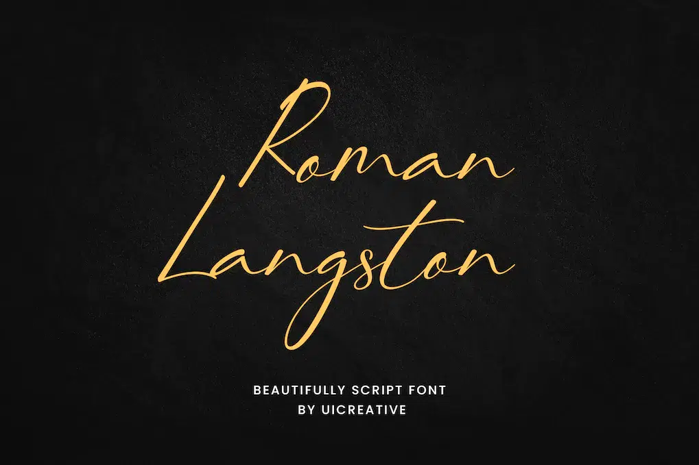 A beautiful script Roman font