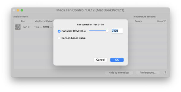 Maximize fan speed on a MacBook Pro with Apple Silicon chip