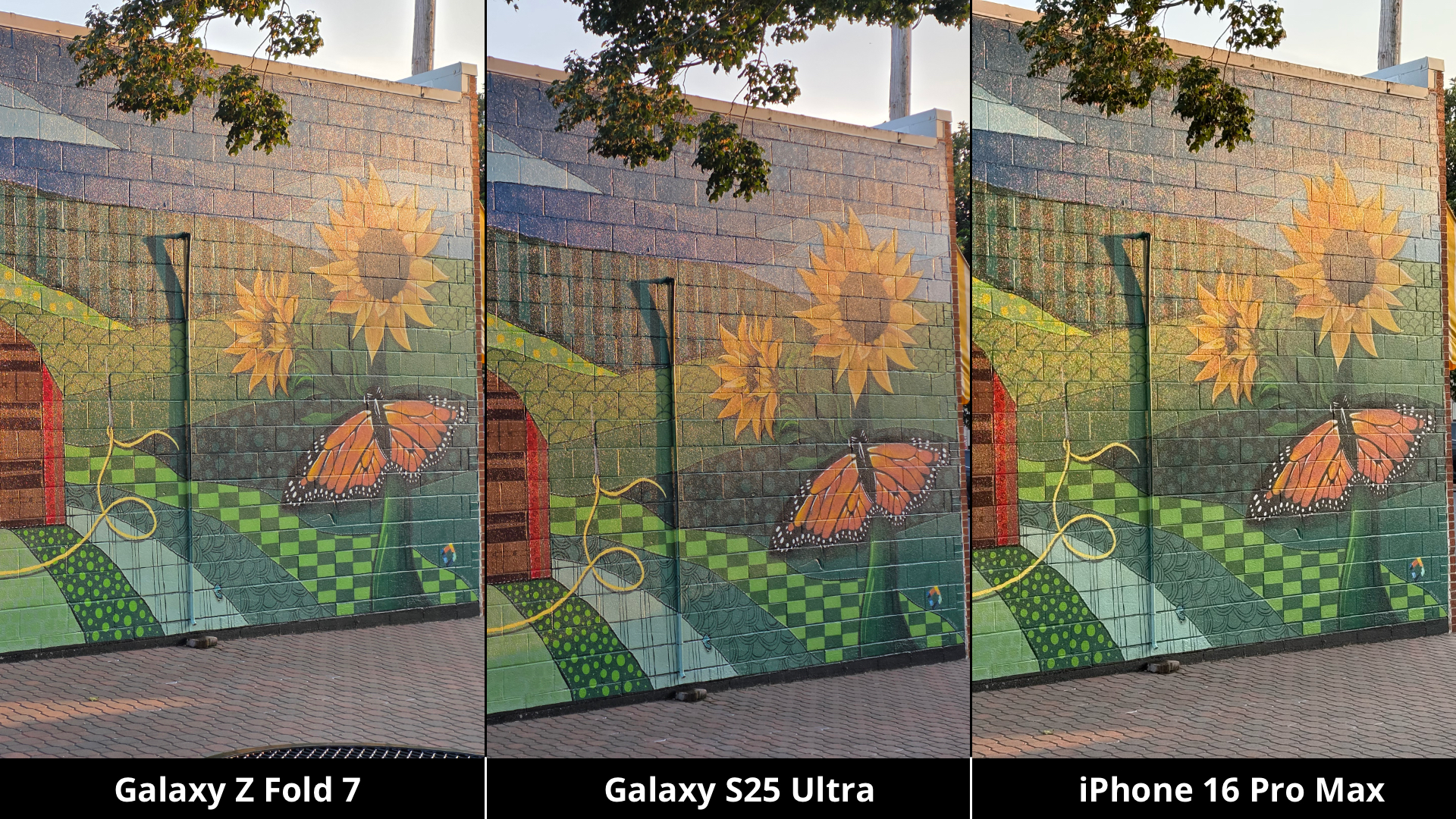 Samsung Galaxy Z Fold 7 vs. Galaxy S25 Ultra vs. iPhone 16 Pro Max Camera Comparison