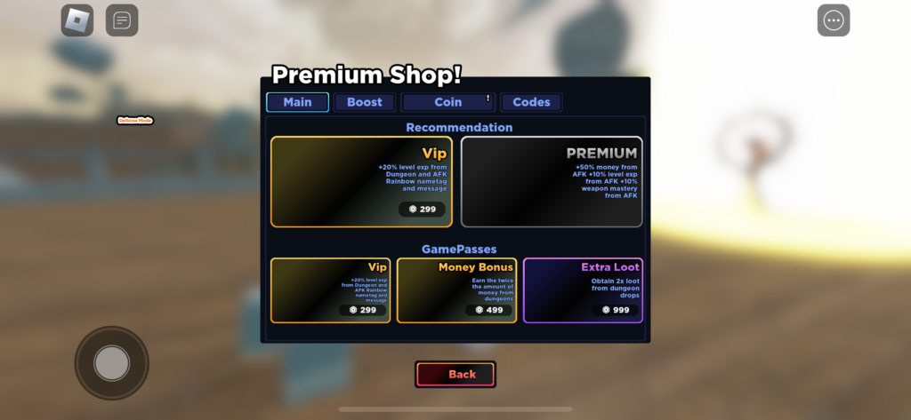 Premium Shop - Find code section