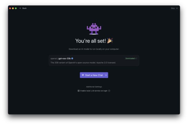 Start new Chat with LM Studio
