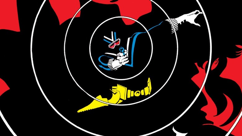 Vigilante #22 cover of Vigilante posing in gunshot ring sound effects