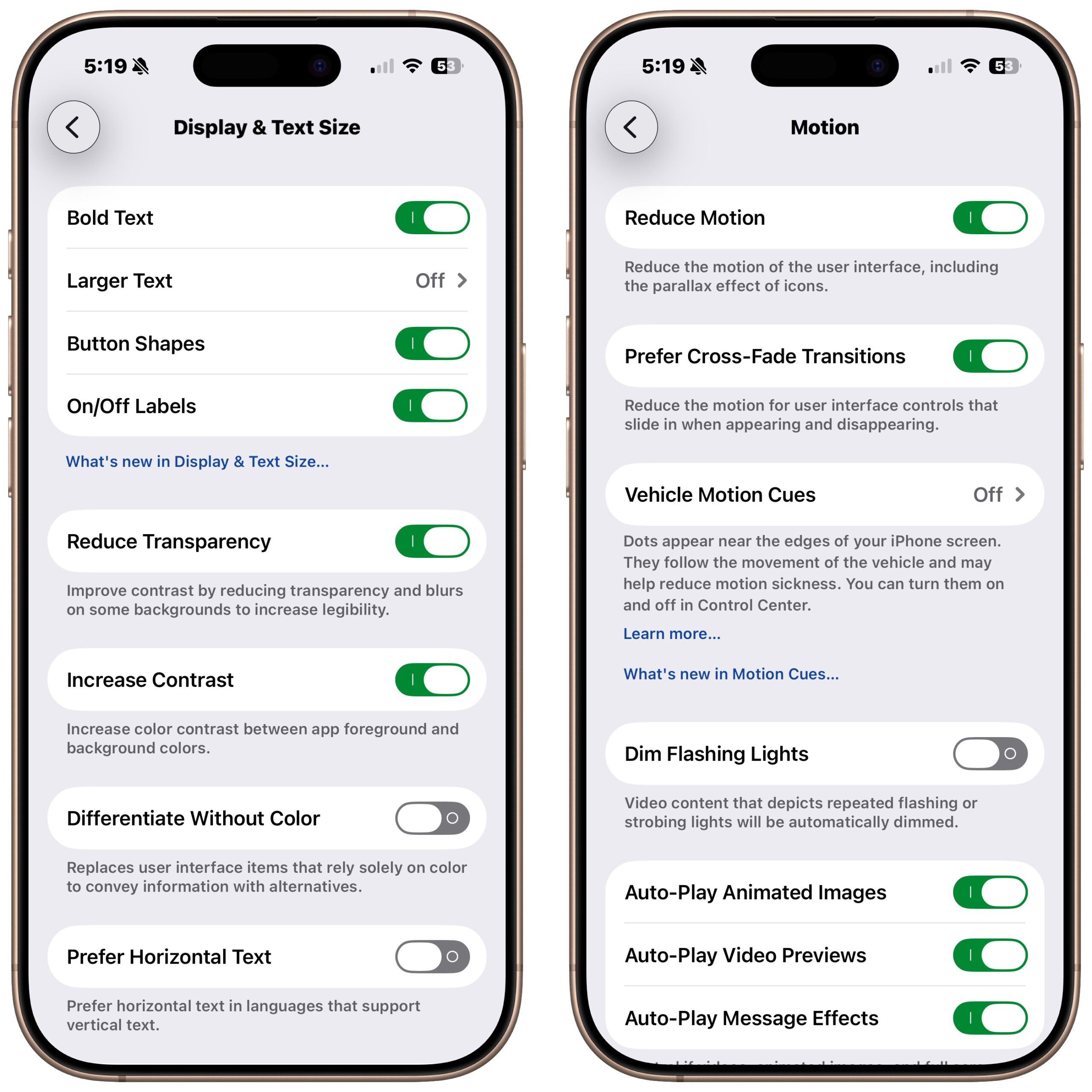 iOS Liquid Glass other settings
