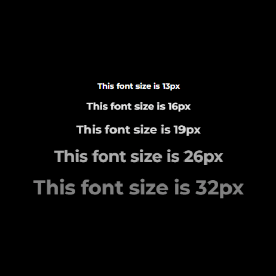 Five sentences stacked vertically, each getting larger and more opaque from top to bottom.