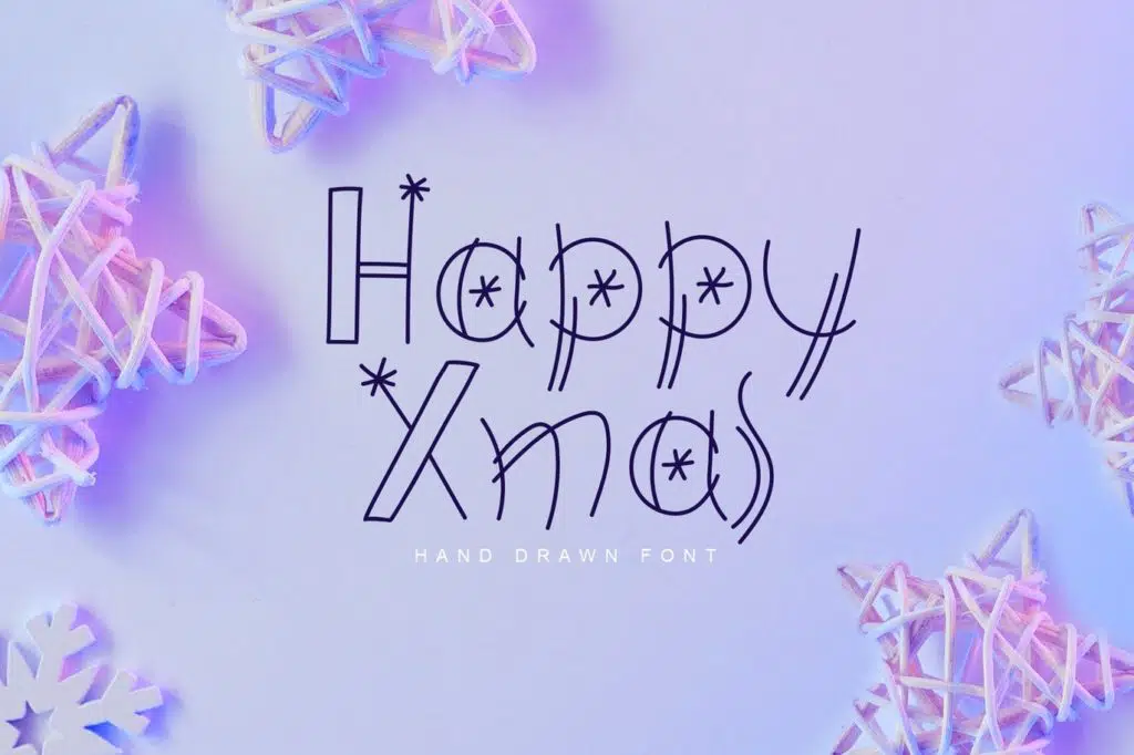 Happy Xmas Hand Drawn Font