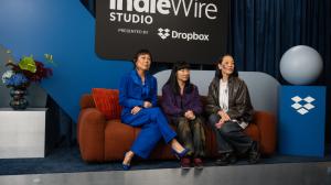 Ali Ahn, Anna Sargent and Liz Sargent at the IndieWire Studio Presented by Dropbox at Sundance on January 24, 2026 in Park City, Utah.