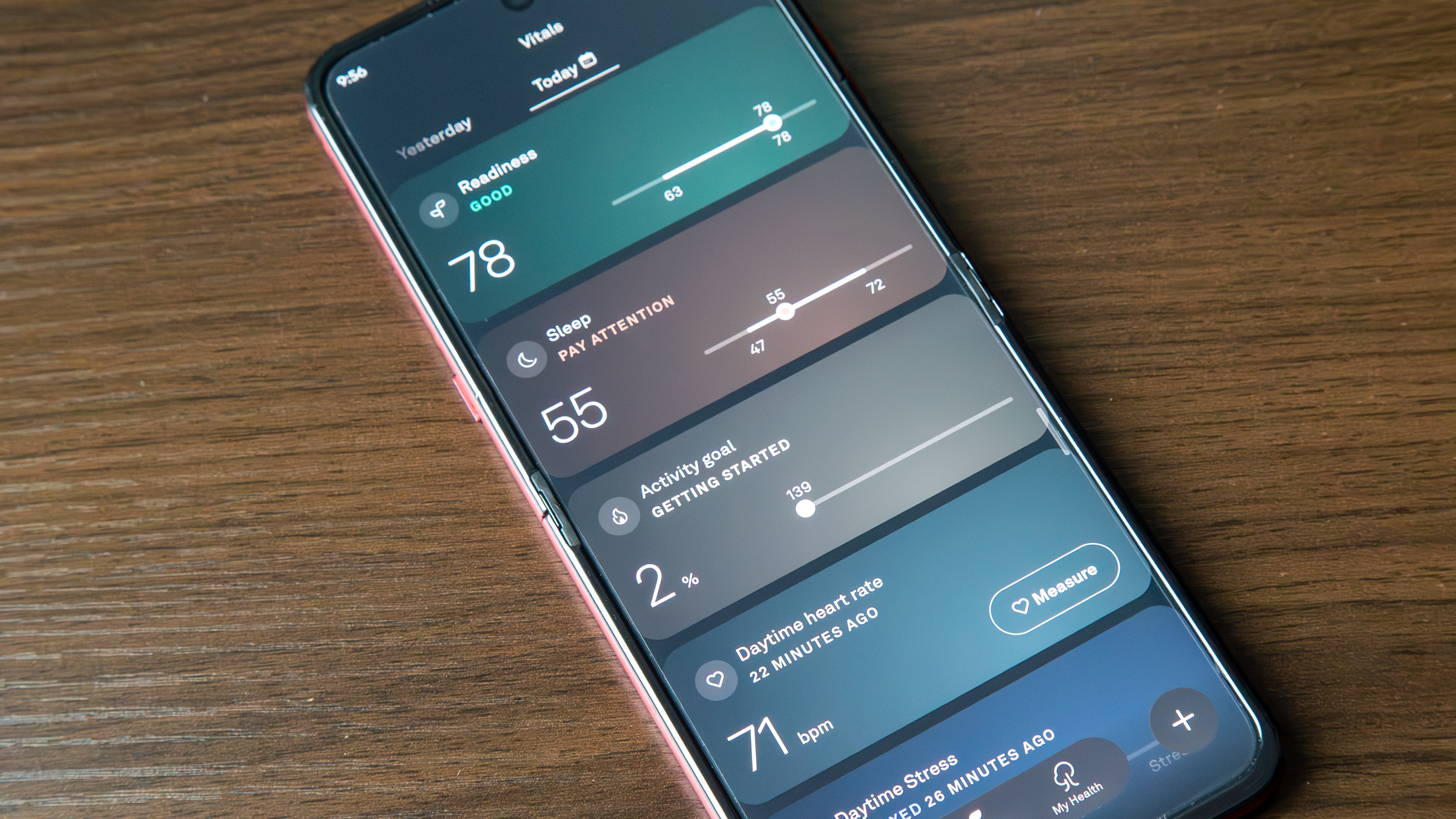 Oura app redesigned Vitals tab