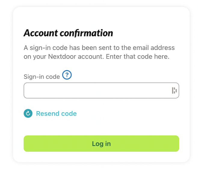 Sign in screen with an infotip next to